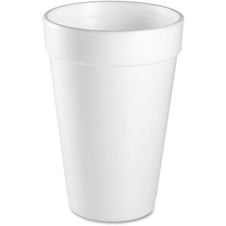 Disposable Cup, Hot/Cold, Foam, 16 oz, White, PK1000