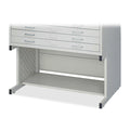 Flat File Cabinet Base, Gray, Open