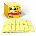 Super Sticky Notes, 4x4 In., Yellow, PK12