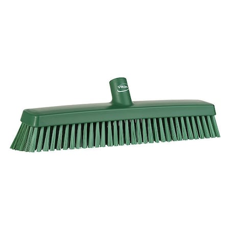 16 1/2 in Sweep Face Broom Head, Soft/Stiff Combination, Green
