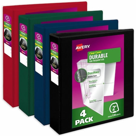 Binder, Dark Colors Durable View, PK4