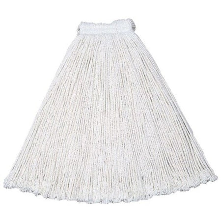 1 in String Wet Mop, 24 oz Dry Wt, Slide On Connection, Cut-End, White, Cotton, FGV11800WH00