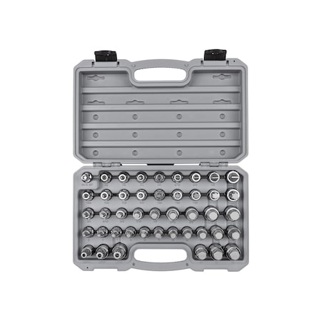 1/2 in Drive Socket Bit Set, SAE/Metric/Torx, 44 pcs