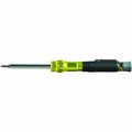Multi-Bit Electronics Pocket Screwdriver, SAE, 4-In-1 No. 0, No. 00, 1/8 in, 3/32 in, 6 1/2 in L