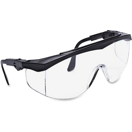 TK1, Safety Glasses, Anti-Scratch, Clear Lens, Black Frame, Half Frame