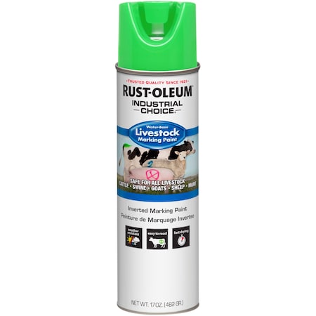 Livestock Marking Paint, Fluorescent Green, Water, 17 Oz