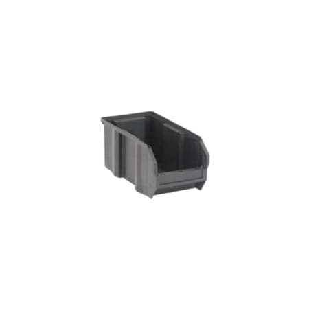 Hang & Stack Storage Bin, Polypropylene, Black, 5 in H, 5 1/2 in W, 10 7/8 in L