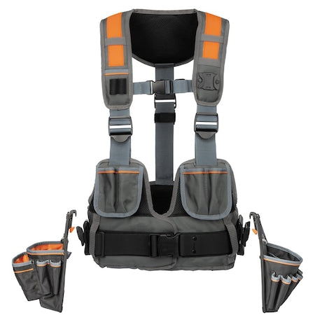 Tool Vest, Combo, Modbox, Gray, Ballistic Nylon, 4 Pockets