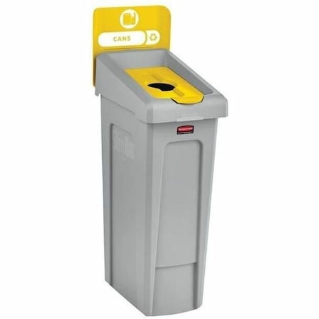 23 gal Rectangular Recycling Station, Flat with Top Opening, Silver Vein/Satin Alum, 1 Openings