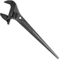 Adjustable Spud Wrench, Open End, 1-7/16 in Head, 0 in Offset, Alloy Steel, Black Oxide