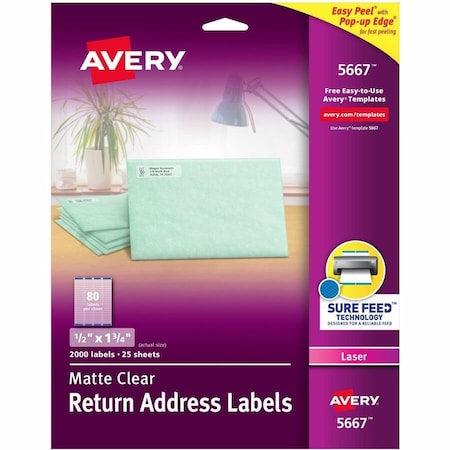 Matte Clear Return Address Label, PK2000