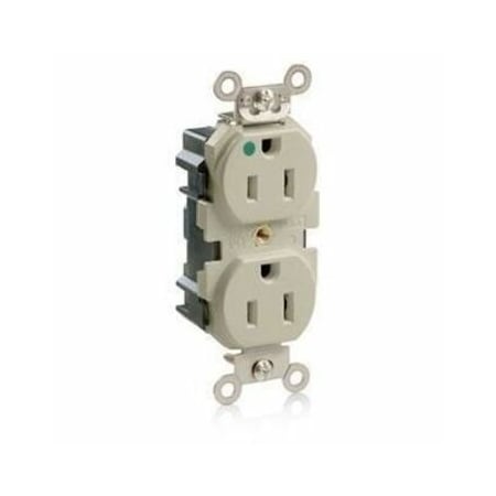 Straight Blade Receptacle, 5-15R, 15 A, 125V AC, Surface Mount, Self-Grounded