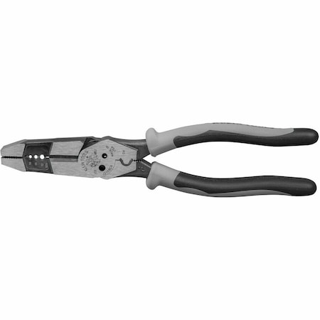 8 in Linemans Plier High Leverage w/ Wire Crimper, Steel