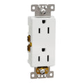 Straight Blade Receptacle, 5-15R, 15 A, 125V AC, 2 Pole, Flush Mount, Self-Grounded