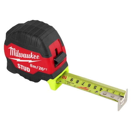 Tape Measure, 26 ft L Blade SAE