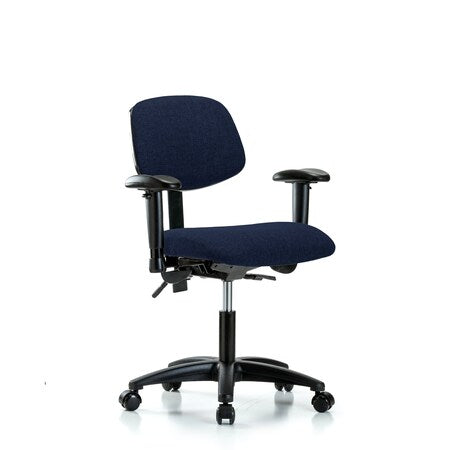 Desk Chair Desk Chair,Fabric,AA Casters,Nav, Adjustable Arms, 19"" to 24"" Height, Fabric, Dark Blue