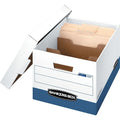 File Box, Corrugated Fiberboard, 12 in W, 15 in D, 10 in H, Lift-Off Locking Lid Closure