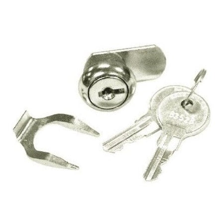 Disc Tumbler Keyed Cam Lock, Satin Stainless, 1/8 in For Door Thickness, 2 Number of Keys