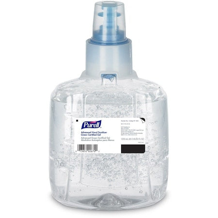 Hand Sanitizer, Green Certified, Gel, 1200mL LTX-12 Refill, PK2