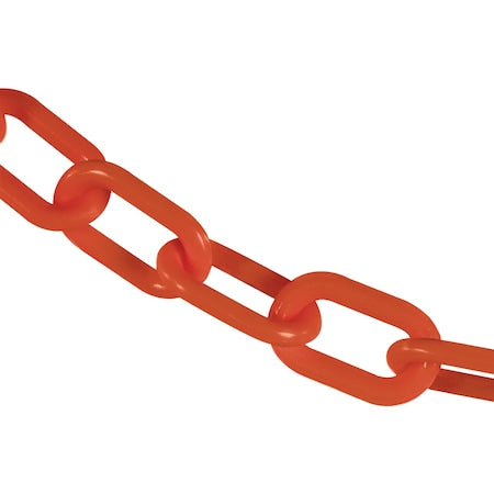 2"" x 25' Traffic Orange Heavy Duty Plastic Safety Chain