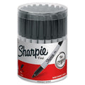 Fine Point Permanent Marker, Black, Canister, PK36