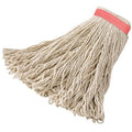 1 in String Wet Mop, 18 oz Dry Wt, Side Gate Connection, Looped-End, White, Cotton/Synthetic