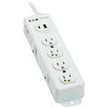 Power Strip, Hospital Grade, USB, 4 5-15R-HG, 5-15P-HG, 15 ft., White