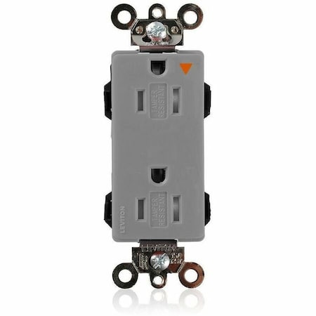 Straight Blade Receptacle, 5-15R, 15 A, 125V AC, Surface Mount, Isolated Ground