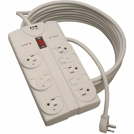 Outlet Strip, Surge, 8 5-15R, 5-15P, 25 ft., White