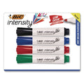 Intensity Low Odor Chisel-Tip Dry Erase Marker, Chisel Tip, Assorted Colors, PK4