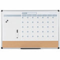 Calendar Planning Board, Steel, 24 in, 36 in, Aluminum Frame, Natural, Gloss