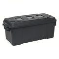 Stackable Storage Trunk W/ Lid, 17 gal, 30 in L x 14-1/4 in W x 12-3/4 in H, Charcoal, Plastic