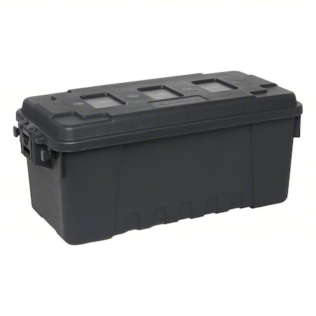 Stackable Storage Trunk W/ Lid, 17 gal, 30 in L x 14-1/4 in W x 12-3/4 in H, Charcoal, Plastic