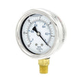 Pressure Gauge, 1/4 in NPT, Bottom Location
