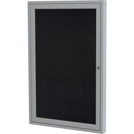 Enclosed Rubber Bulletin Board 36"x30", 1 Hinged Door