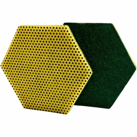 Scouring Pad, 5-3/4" L x 5" W, Yellow, PK15