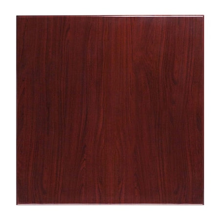 Square Square Mahogany Resin Table Top, 36", 36" W, 36" L, 2" H, Resin, Mahogany
