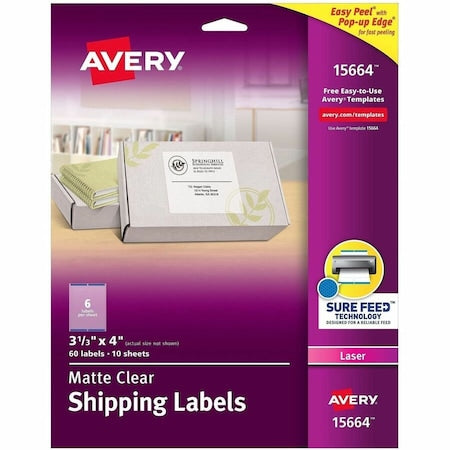 Matte Clear Shipping Labels, PK60