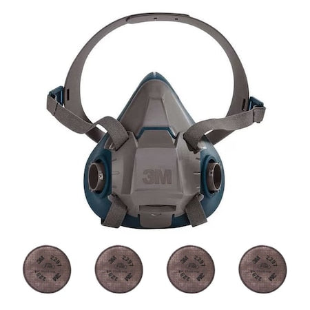 Half Mask Respirator Kit: Includes 4 Filters, Nuisance Organic Vapor/P100, 6000 Series, Size M