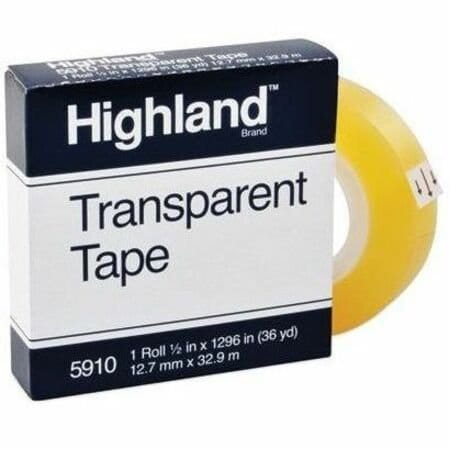Highland Trans Tape 5910,1/2""x12,PK144