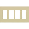 Designer Wall Plates, Number of Gangs: 4 Thermoset, Gloss Finish, Ivory
