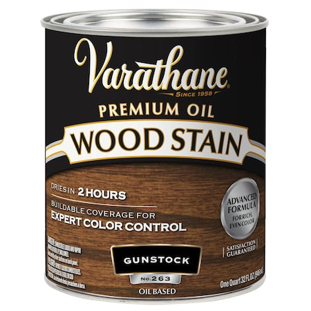 Premium Wood Stain, Oil Based, Gunstock, 1 Quart