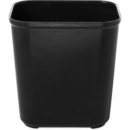 Fire Resistant 7 gal Rectangular Indoor Plastic Can, Black, None, Fiberglass, 10 1/2 in