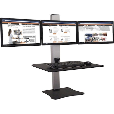 Standing Desk Electric Triple Monitor Standing Desk, 23" D X 28" W X