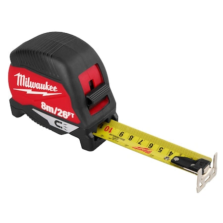 Tape Measure, 26 ft L Blade SAE