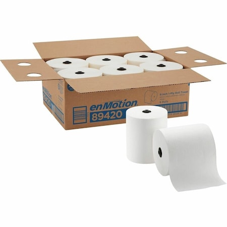 enMotion Hardwound Paper Towels, 1 Ply, Continuous Roll Sheets, 700 ft, White, 6 PK