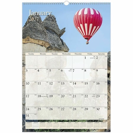 Scenic Monthly Wall Calendar, Landscape Photography, 15.5 x 22.75, 12-Month (Jan-Dec): 2025