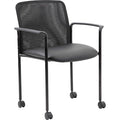 Mesh Guest Chair with Casters, Black