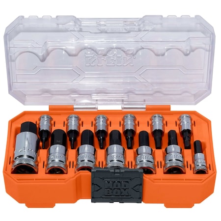 1/4 in, 3/8 in, 1/2 in Drive Bit Socket Set, Metric, 13 pcs