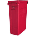 Slim Jim 23 gal Rectangular Slim-Profile Plastic Can, Red, None, Plastic, 11 in
